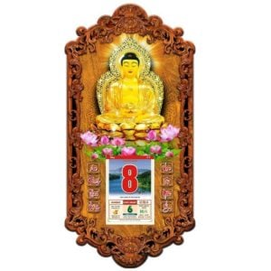 Lịch gỗ 3D phật giáo giá rẻ MẪU Phật Di Đà DĐ-CM9