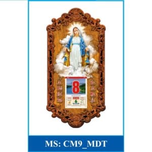 Lịch gỗ cao cấp 3D công giáo MẪU Mẹ Đồng Trinh MDT-CM9