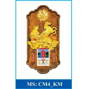 Lịch gỗ cao cấp 3D phong thủy MẪU Kim Mã CM4-KM