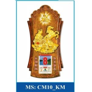 Lịch gỗ cao cấp 3D phong thủy MẪU Kim Mã KM-CM10