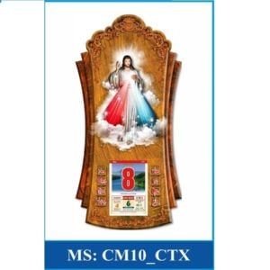 Lịch gỗ công giáo 3D cao cấp MẪU Chúa Thương Xót CTX-CM10