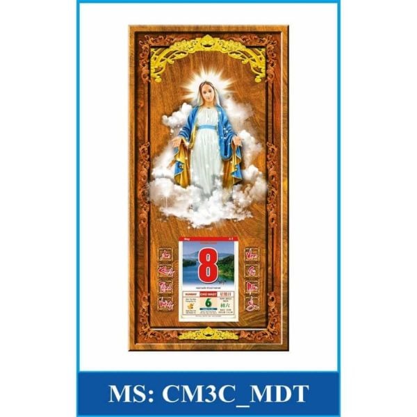 Lịch gỗ giá rẻ 3D công giáo MẪU Mẹ Ban Ơn CM3C-MBO
