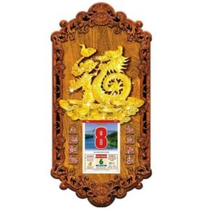 Lịch gỗ giá rẻ 3D phong thủy MẪU Kim Long KPH-CM9