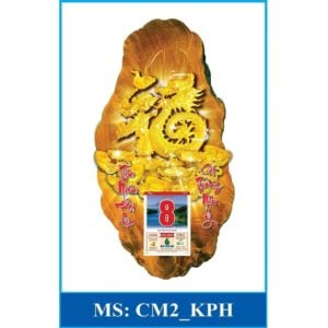 Lịch gỗ phong thủy 3D cao cấp MẪU Kim Long KPH-CM2