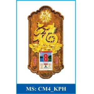 Lịch gỗ phong thủy 3D giá rẻ MẪU Kim Long CM4-KPH